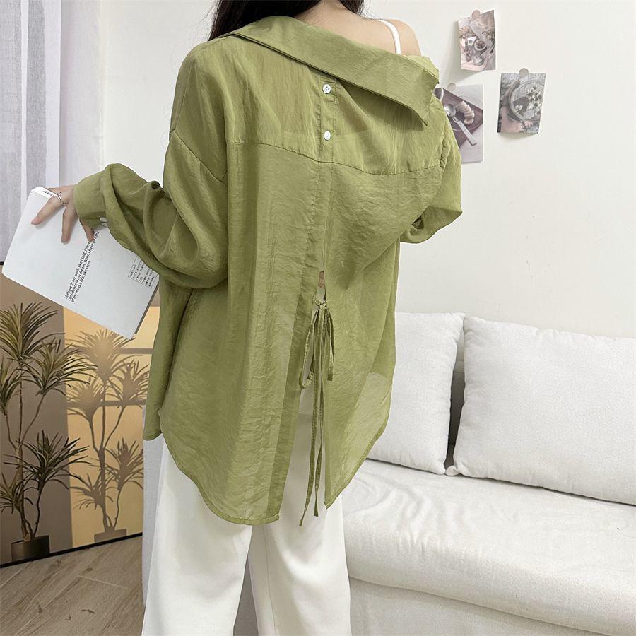 Women's Korean Style Long Sleeve Summer Sun Protection Cardigan - Breathable, Loose, Versatile Outerwear Top