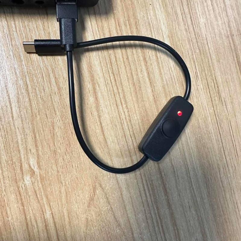 Male to Male USB Type C USB C Cable with On Off Power Switches Button for Cellphone Tablet 15W Fast Charging