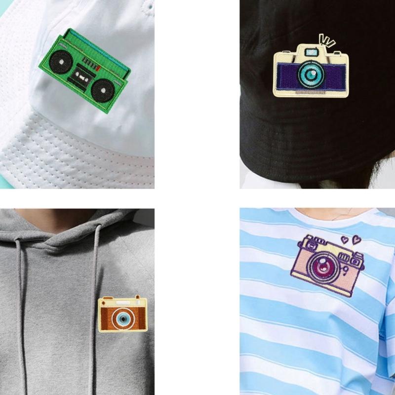 11 Pcs Cartoon Camera Iron On Patches Clothing Patches Colorful Repair Patches Embroidery Patches for Bag Decoration