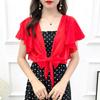Korean Short Chiffon Bow Sunscreen Shawl Women'S Summer Thin Transparent Blouse Shoulders Fake Collar Cape Knotted Scarf T95