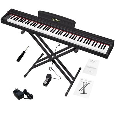 IKTMI Electronic 88 Electronic din lemn 88 Suport pian electronic Portable MIDI Pedală portabilă X Suport Negru Pian, clape, pian, clape, set, pian,