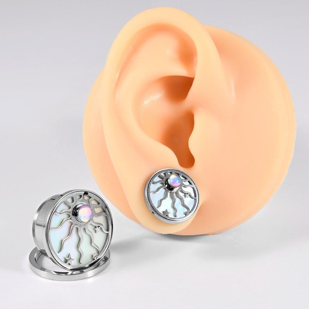 Edelstahl Ohrklemme Ohrringe Sonne Stern Design Ohrstecker Neue Ohrdehner für Tragus Piercing