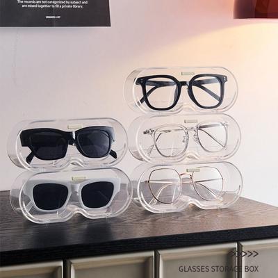 New Wall Mounted Glasses Storage Rack Punch-free Organizer Sunglasses Storage Box Shelf Transparent Sun-glasses Display Holder