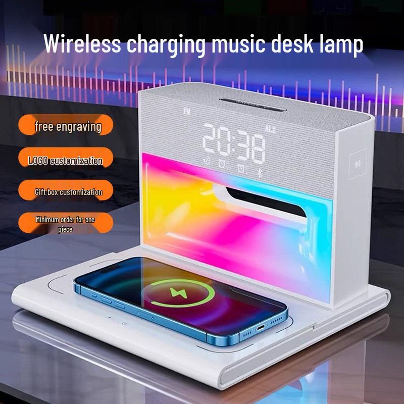 Multifunctional Wireless Charger Night Light Bluetooth Speaker with Custom Logo
