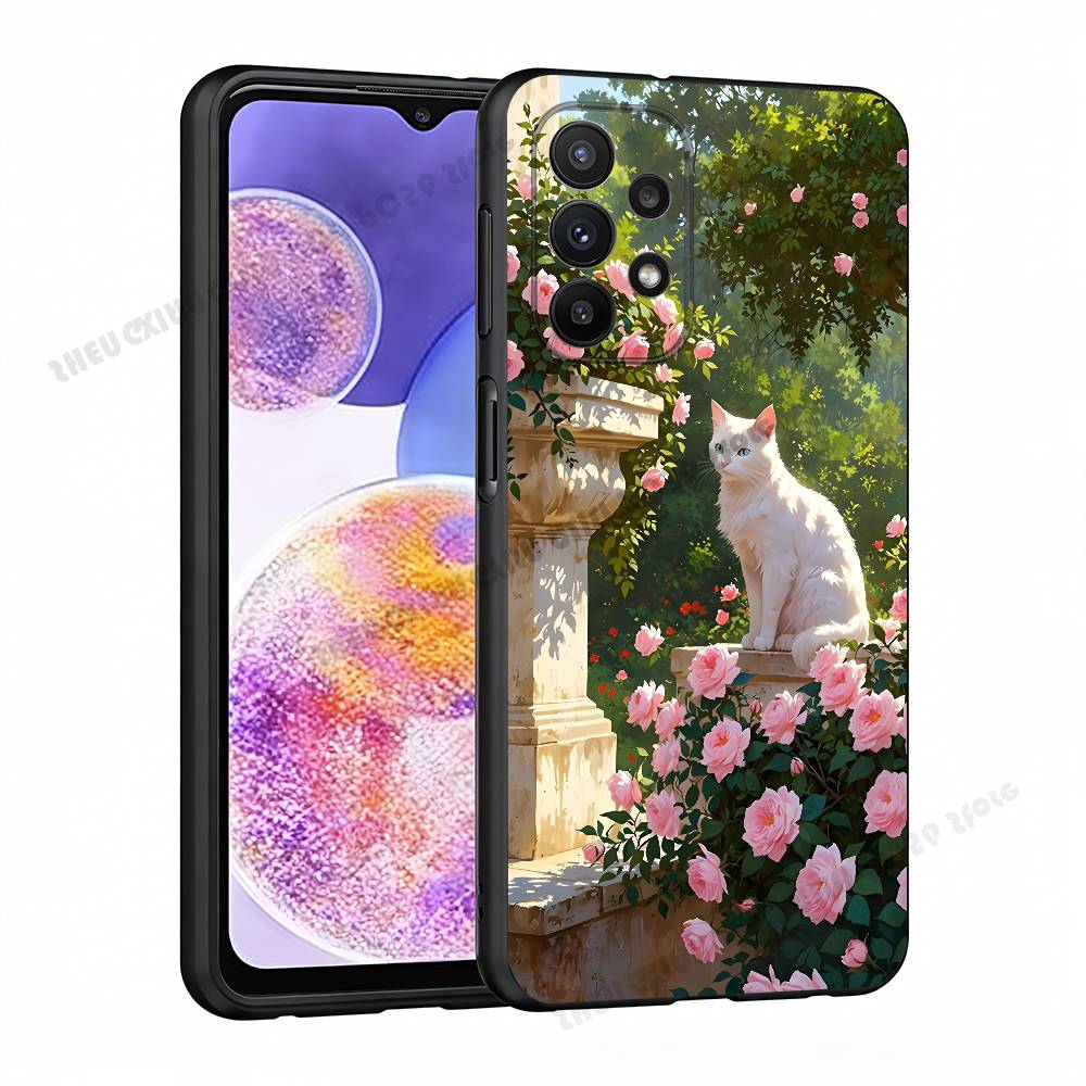 

Flowers Cats Case For Samsung A21 31 51 53 71 20 22 30 32 42 50 10 11 4G 5G Cover Samsung A20