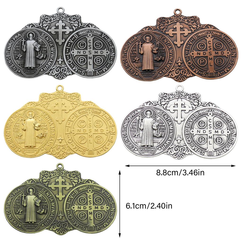 Christian Crosses Hanging Ornament Unique Religious Antiqued Metal Keychain Pendant Decoration for Prayer Necklace Charm