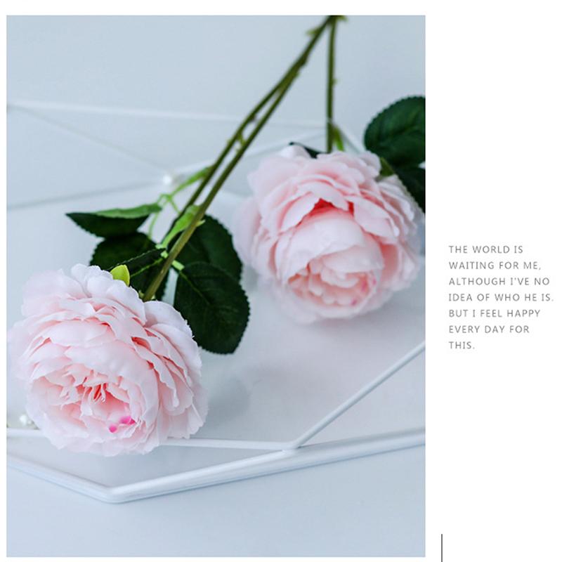 3 Heads Rose European Silk Artificial Peony Flower For Home Wedding Wall Decors
