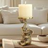 BEHOMA Aluminium Elephant Pillar Candle Holder Statue | Tabletop Home Decor Showpiece House Warming