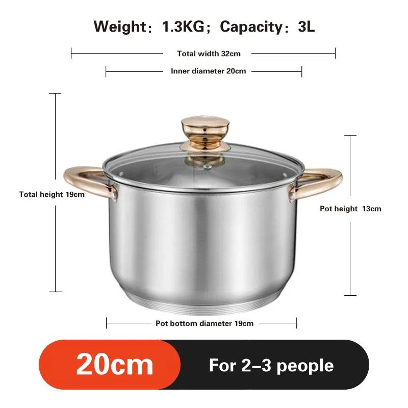 Deutscher Handwerkskunst 304 Edelstahl Suppentopf Suppenset Topf mit Dampfeinsatz Verdickter Dämpf- und Schmortopf Töpfe und Pfannen Hotpot