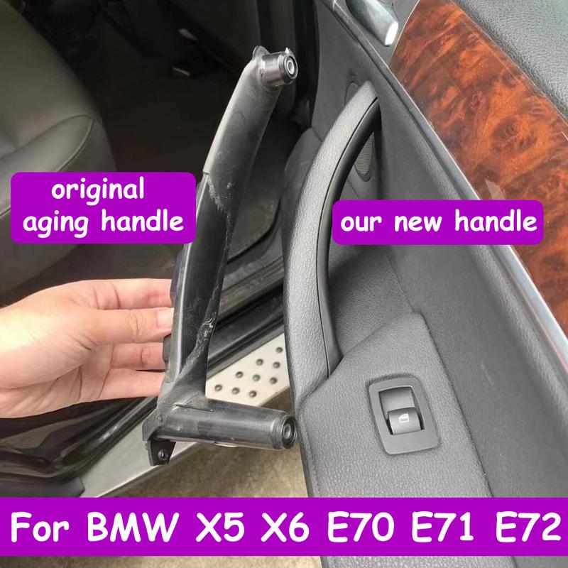 Interior Left/Right Passenger Door Pull Handle Leather Outer Cover Replacement For BMW X5 X6 E70 E71 E72 2007-2014