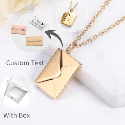 Liefdesbrief Envelop Hanger Ketting RVS Sieraden Bekentenis Ik Hou Van Jou voor Valentijnsdag Moederdag Cadeau