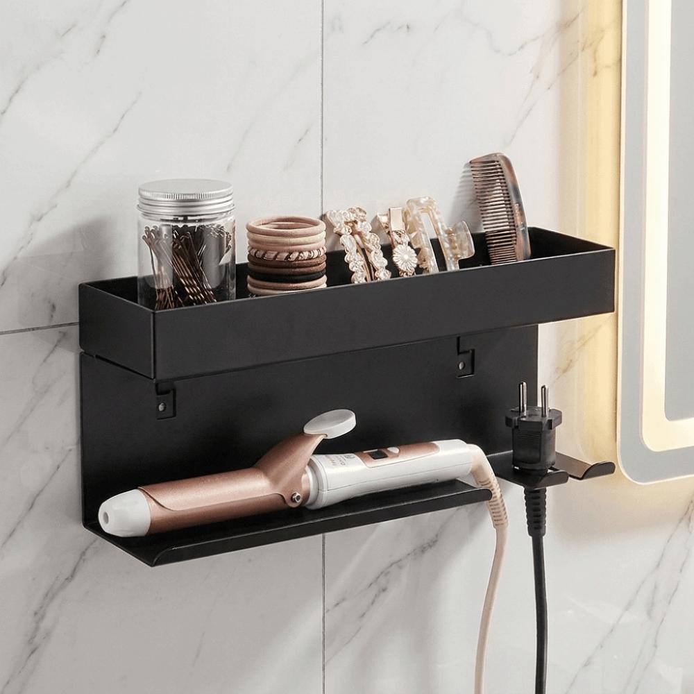 Wall Mounted Curling Iron Storage Rack No Drill Hair Tool Holder  Apartment Use