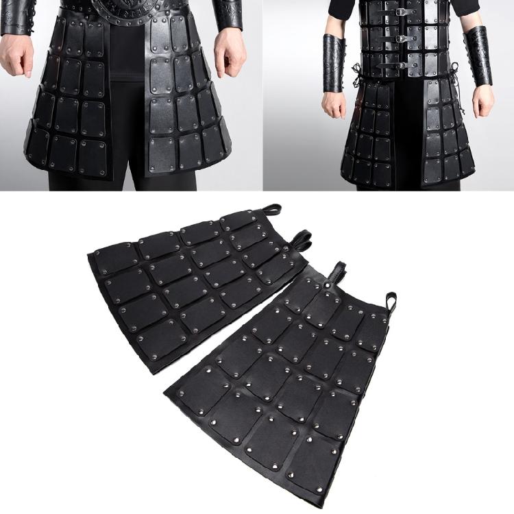 Double Sides Waist Armour Mercenary Knights Armour Skirt Medieval Faux Leather Thigh Armour,for LARP Halloween Cosplay