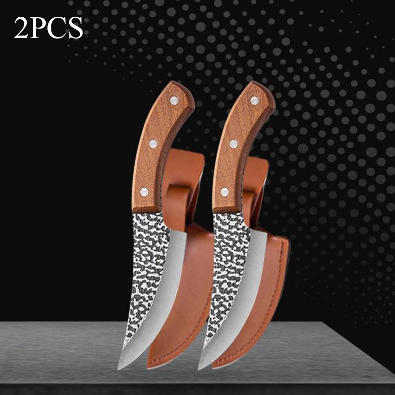 WXCOO Hand Forged Boning Knife High-hardness Hammered Butcher Knife Stainless Steel Boning Knife with Sheath Kitchen Supplies