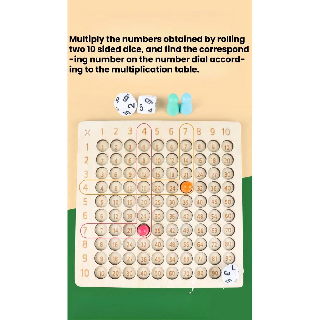 Wooden 99 Multiplication Board Montessori Arithmetic Toys Multiplication Table Math Learning Counting Teaching Aids for Kids