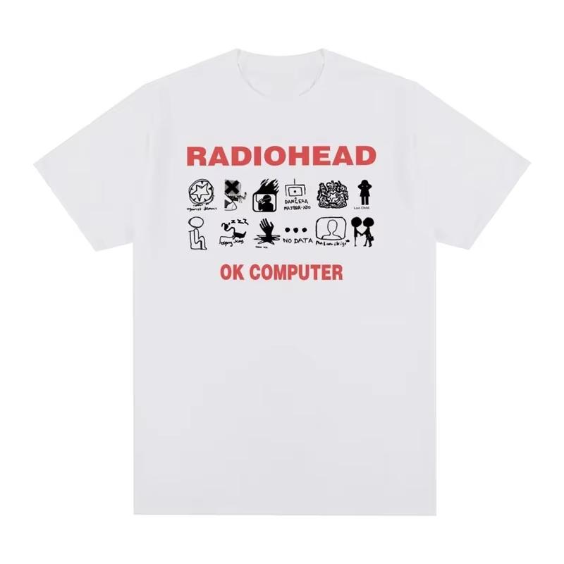 Радиохед Винтажная Футболка OK Computer Модная Летняя Хлопковая С Круглым Вырезом Дышащий Повседневный Топ для Мужчин 2XL