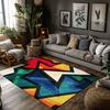 Geometric Area Rug Modern Abstract Non Slip Floor Mat Living Room Carpet Bedroom Decor Home Accent Rug Stylish Indoor Outdoor Do