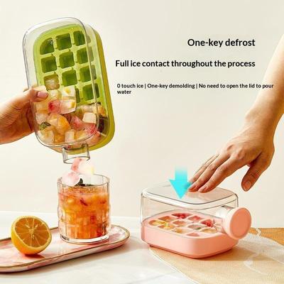 1Pcs Large Capacity Ice Cube Maker Water Bottle Silicone Tray 500/800Ml With Straw For Juice Cooling Stackable Ice Making Design