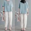 Plus Size M-3XL Women T-shirt Summer Short-sleeved Blouse O Neck Loose Fashion Vintage Embroidered National Style  Female Tops
