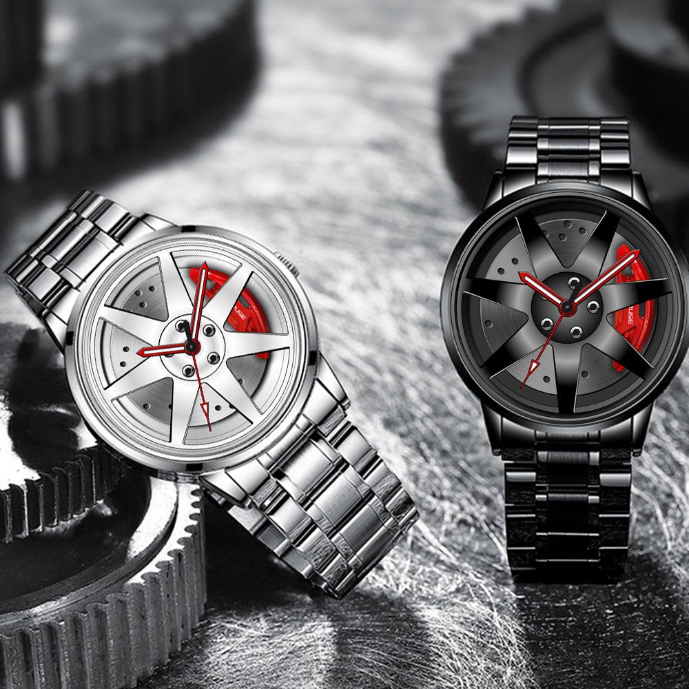 Boruse Wheel Caliper Watch Fashion Men'S Watch Women'S Steel Belt Waterproof Quartz Movement