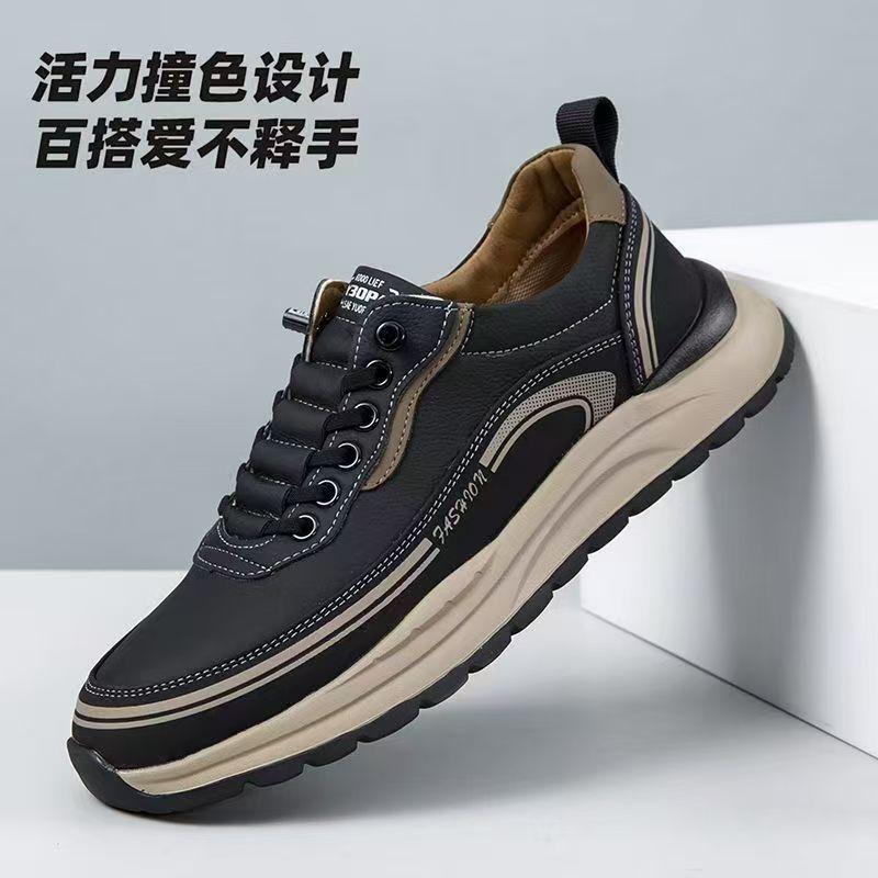 Large size 39 to 45 men's shoes spring new 2025 casual men's sports shoes trend lightweight non-slip soft sole versatile