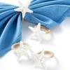 6Pcs Coastal Starfish Napkin Rings Rustic Starfish Summer Holiday Napkin Holders Seaside Party Napkin Rings for Beach House