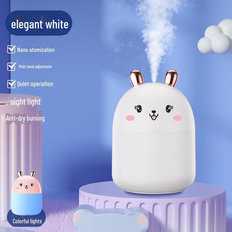 

Мини-увлажнитель воздуха Rabbit 2023 года: Милый атмосферный светильник для дома, спальни и автомобиля null белый