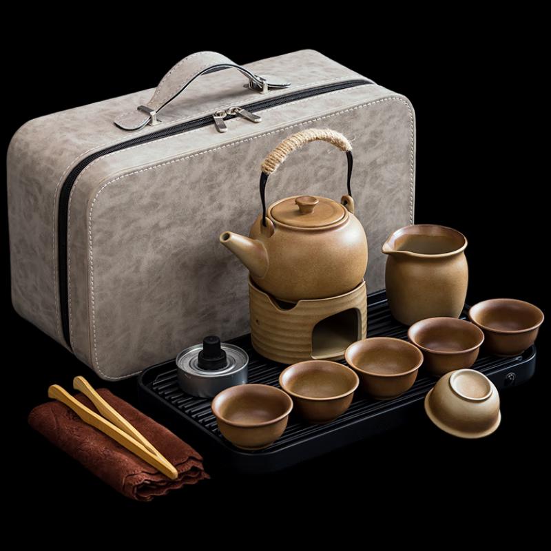 Wo Ding Coarse Pottery Kung Fu Travel Tea Set