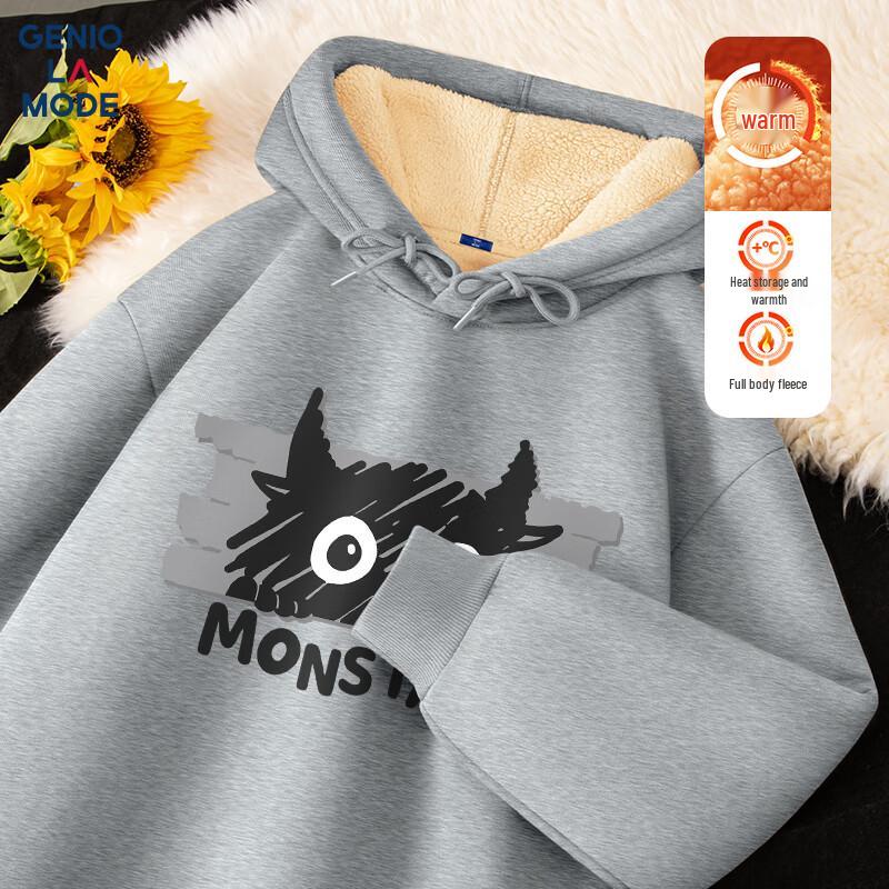 

GENIOLAMODE Men s Heavyweight Plush Lined Hoodie M