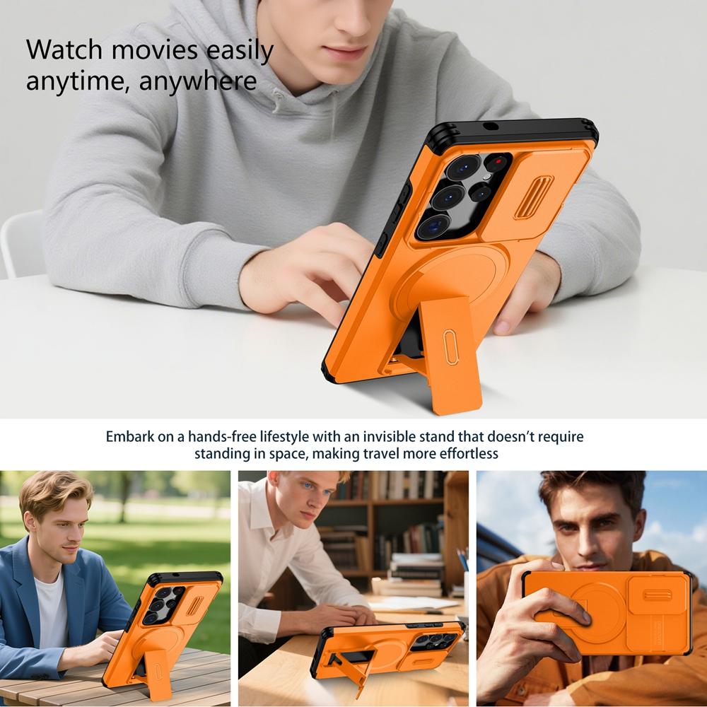 Armor For Magsafe Bracket Stand Holder Case For Samsung Galaxy S26 Ultra S26 Plus 5G Shockproof Magnetic Wirelesss Charge Cover