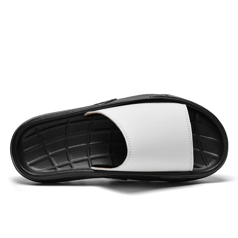 Fashion New Men's Platform Slippers Outdoor Beach Sandals Indoor Leather Non-slip Slides Flip-flops Men Beach Slippers Outdoor Sandals