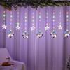 3M 95 Leds Star Moon Led Curtain String Light Ramadan Garland Light EID Mubarak Decor Lights For Home Islam Muslim Party WBL ADM
