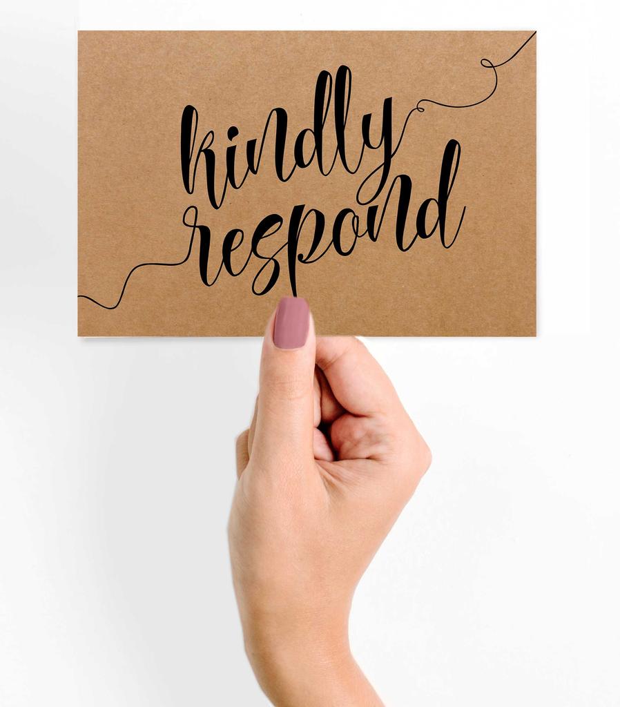 Inkdotpot 50 Blank RSVP Postcards Floral Kraft Rustic Print 4"X6" Response Cards,RSVP Reply Card For Wedding,Bridal Shower,Baby