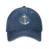 Șapcă de Baseball Stil Unisex Ancora Căpitan Nautic Șepci Denim Distresat Pălărie Modă Exterior Vară Ajustabilă Potrivire Snapback