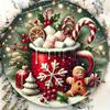 Metal Gingerbread House Wall Art Christmas Decor Sign Aluminum Home Cafe Decor