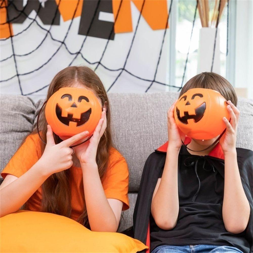 with Handle Pumpkin Bucket Kids Gift Candy Snack Holder Party Bucket Props  Halloween Decoration