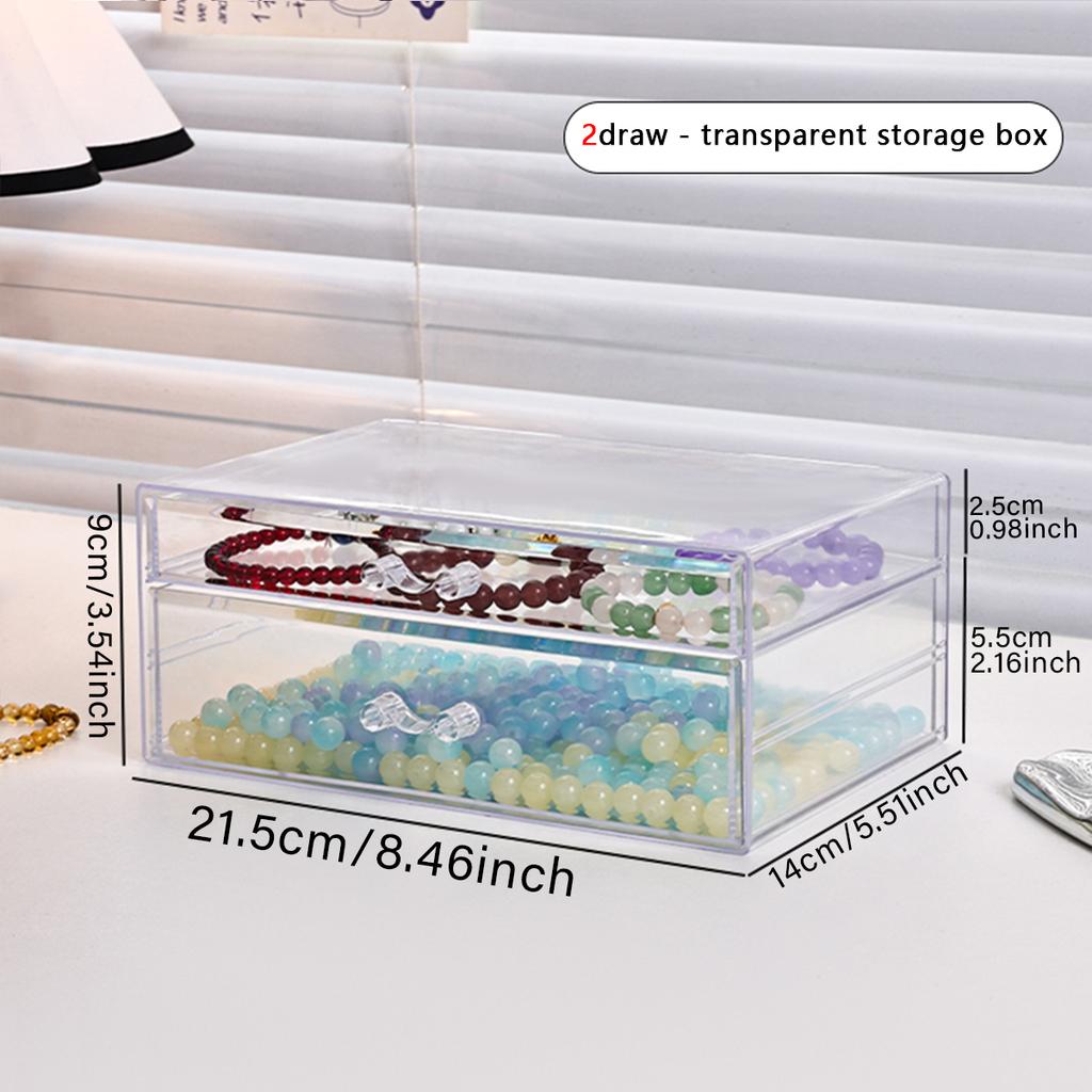 1pc Desktop Transparent Stackable Acrylic Bead Storage Box Drawer Style Bead Bralet Hair Acssory Storage Organizer
