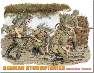 Platz 1/35 Scale World War II German Army Combat Engineer Kursk 1943 Figure Set Plastic Model DR6024