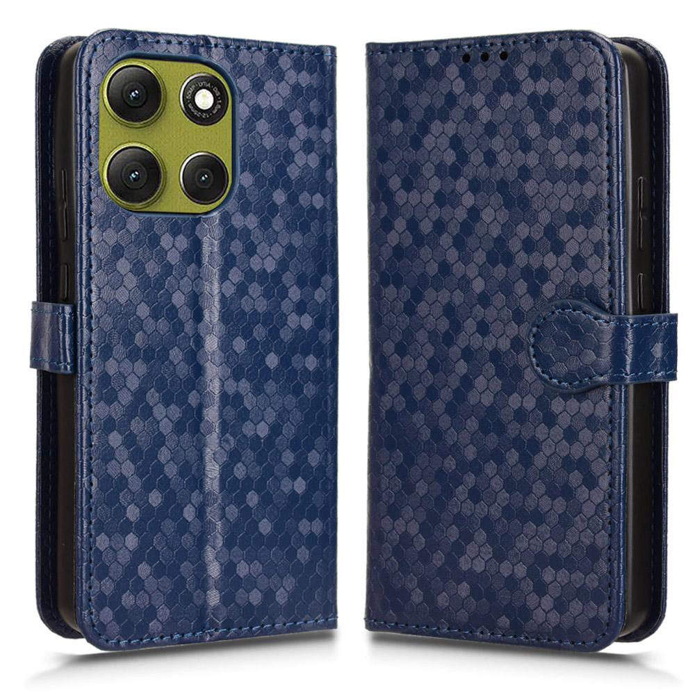 For Motorola Moto G86 Power 5G Wallet Case Dot Pattern Imprint PU Leather Phone Cover with Wrist Strap