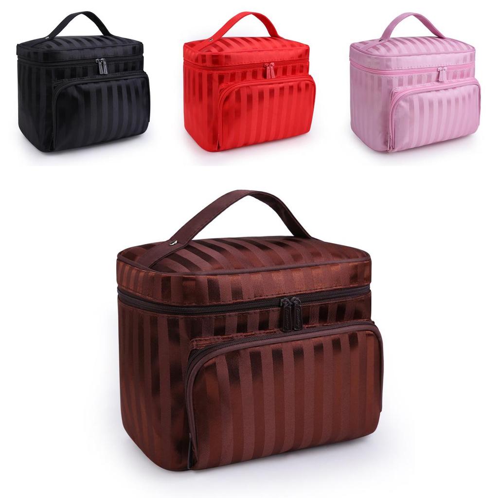 Foldable Travel Makeup Bag With Versatile Storage For Cosmetics And Toiletry Items