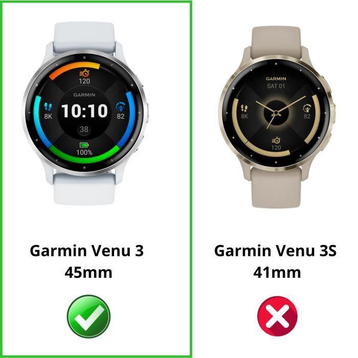 Husă compatibilă Garmin Venu 3 45mm - Protecție rigidă ceas inteligent carcasă transparentă ecran sticlă securizată Phonillico®