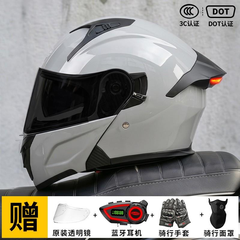 Bluetooth Gift Package AD Full Face Motorcycle Helmet Men 3C Certified With LED Taillight