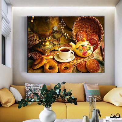 Diamant Malerei Wasserkocher Kaffee Brot Runde Bohrer Stickerei Restaurant Küche Dekoration Aufkleber