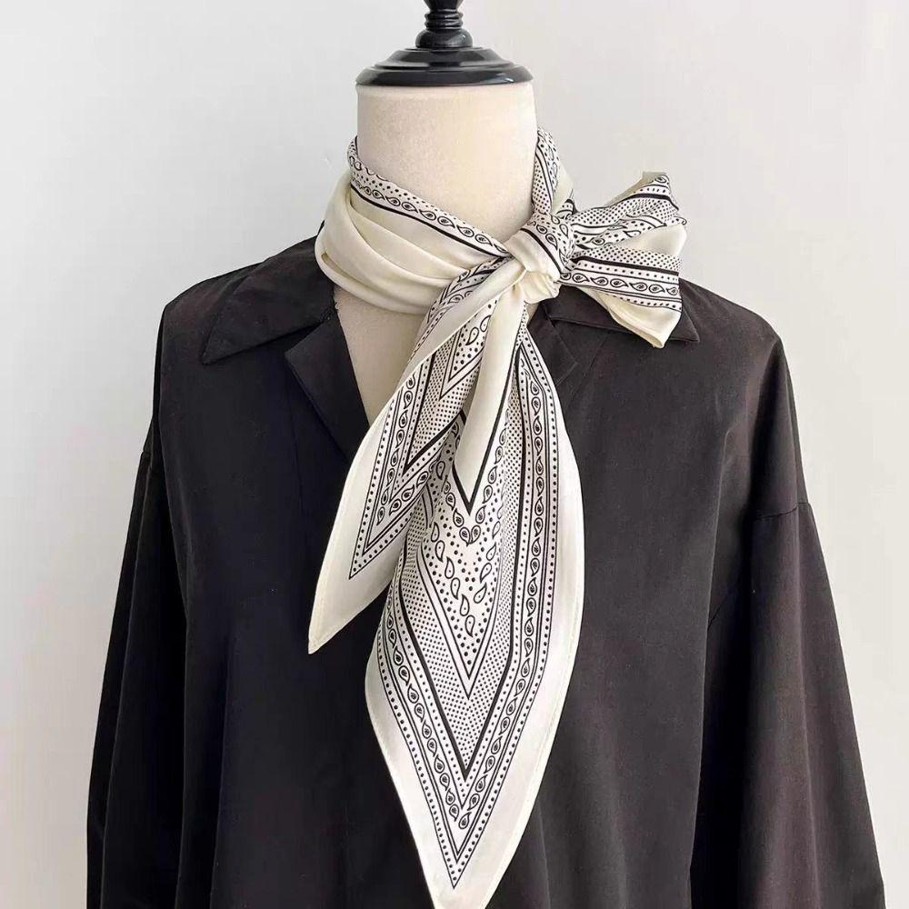 Women's Elegant Sun Protection Triangle Scarf Multiway Wrap Thin Silk Scarf Silk Like Twill Shawl