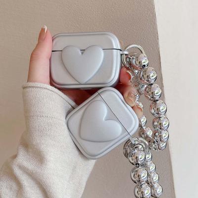 Siliver Colors 3d Love Cool Bracelet Ins Matte Shockproof Wireless Bluetooth Earphone Case For Apple Airpods Pro 2nd 3 2 1 Cover