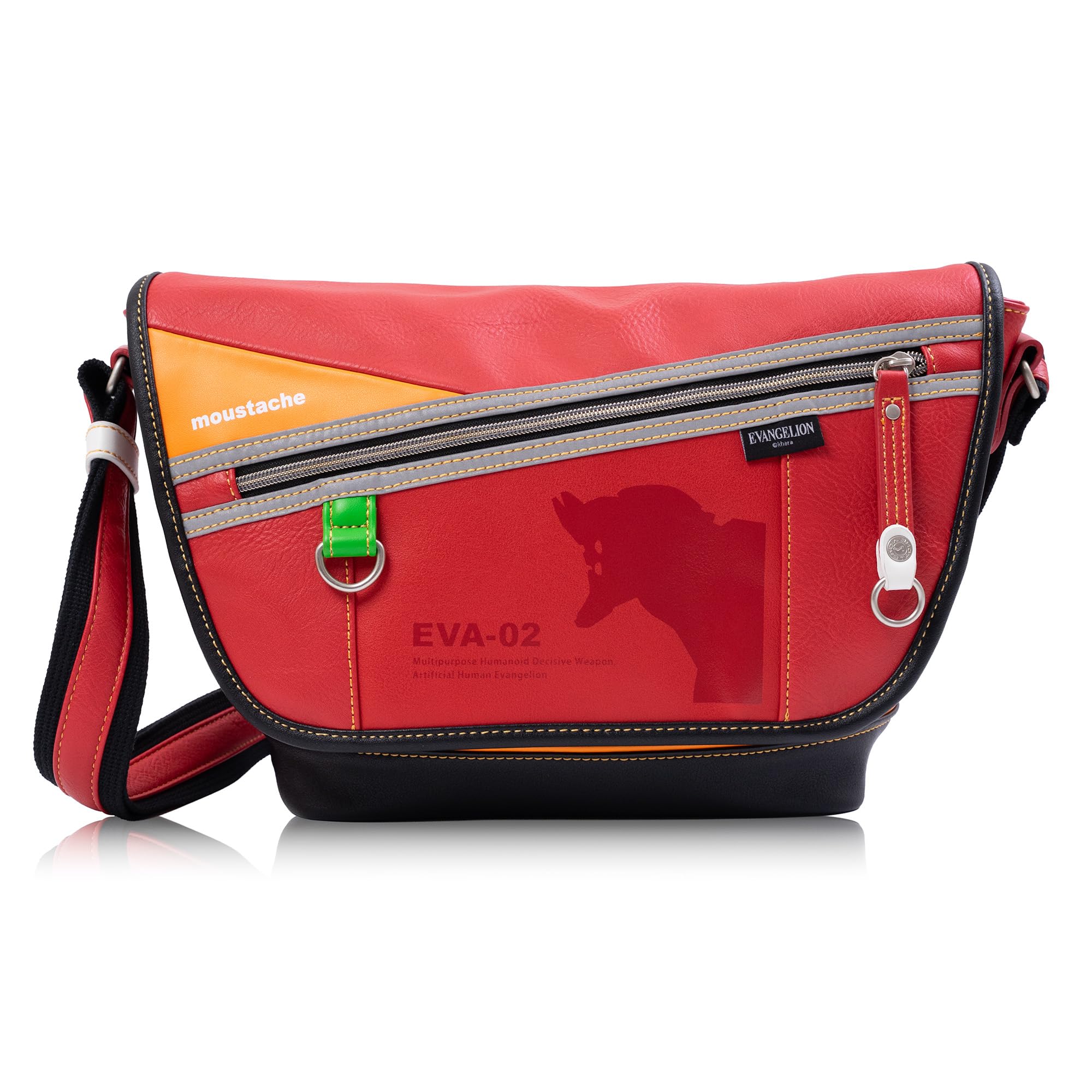 

Moustache Evangelion Collaboration Eva Synchro Shoulder Bag with A5 Synthetic Pouch, Size, Leather, JQE-4040 (Red)