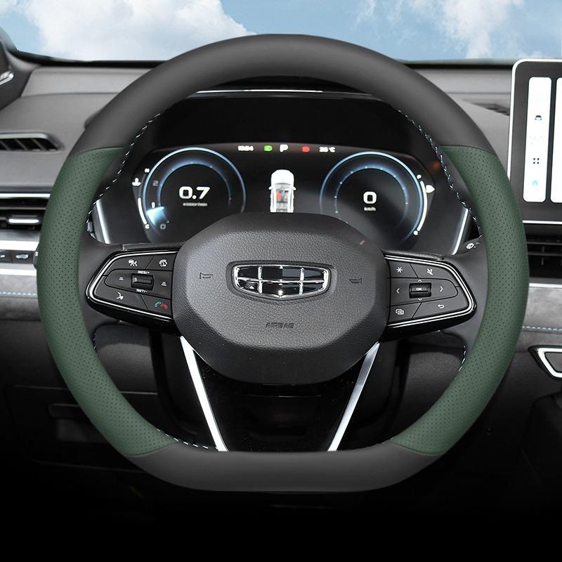 For Geely Emgrand 2019-2026 Car Steering Wheel Cover Napa Leather Ultra-thin Anti Slip Car Handle Covers Interior Accessories