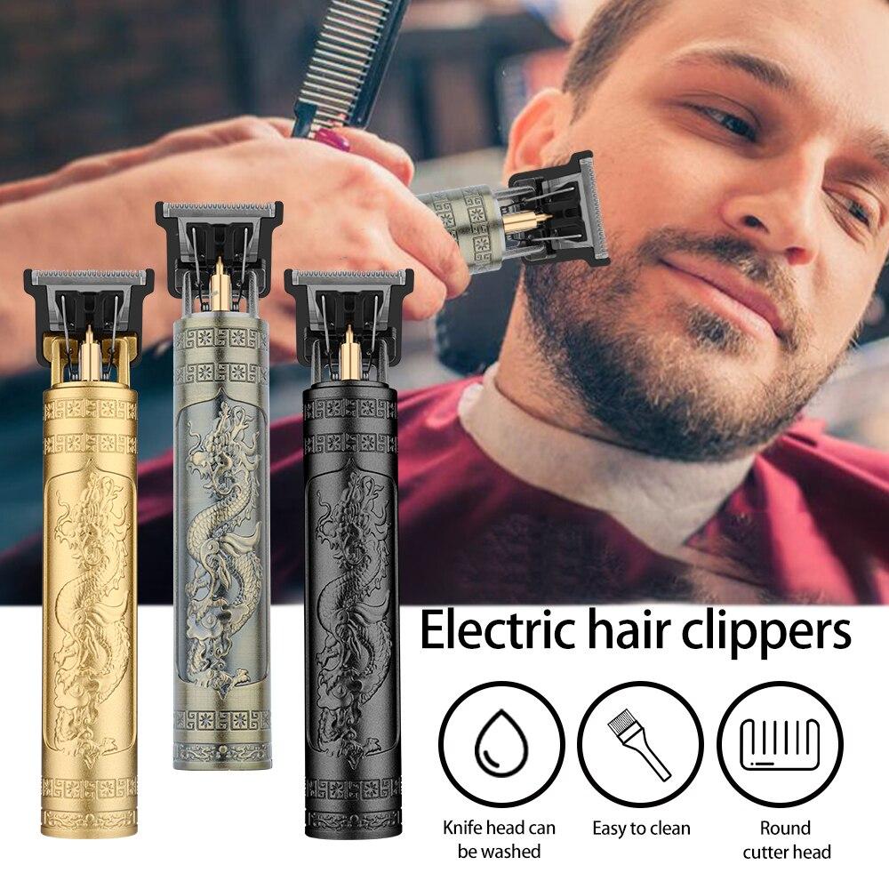 Tagliacapelli elettrico vintage T9 Tagliacapelli Rasoio professionale da uomo Ricaricabile Barbiere Trimmer per uomo Drago Buddha