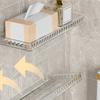 Wall Mounted Folding Shelf Transparent Punch   Large Capacity Strong Foldable Floating Wall Shelves for Bathroom