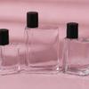 Square Transparent Glass Perfume Bottle with 15-Neck Fine Mist Sprayer for Decanting